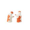 ZUMA FLOWER SALT & PEPPER POTS | ORANGE 7X4.5X8CM