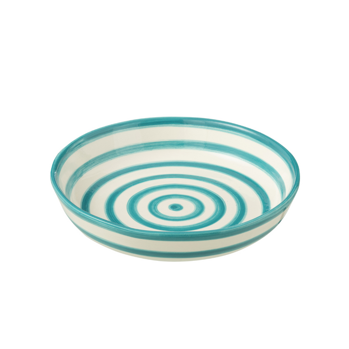 ZUMA STRIPES LOW BOWL | TURQUOISE 25X6CM
