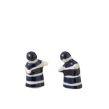 ZUMA STRIPES SALT & PEPPER POTS | BLUE 7X4.5X8CM