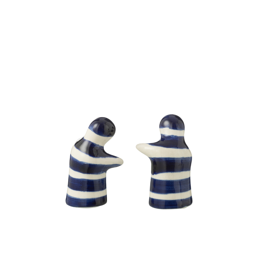 ZUMA STRIPES SALT & PEPPER POTS | BLUE 7X4.5X8CM