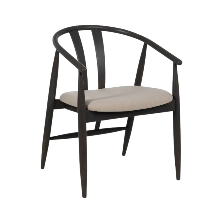 RABAT OAK DINING CHAIR | BLACK 56.5X57X76.5CM