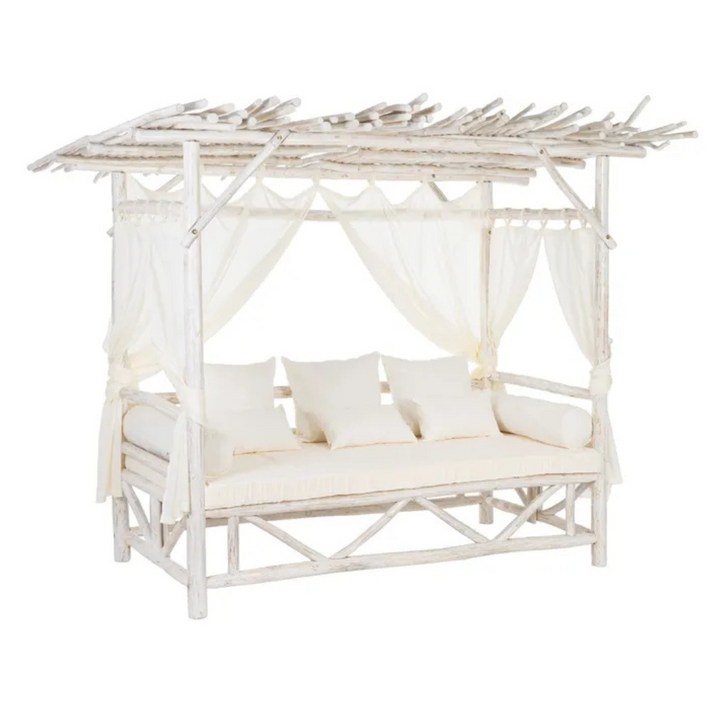 CAHYA BALINESE TEAK DAYBED | WHITEWASHED 200X150X200CM