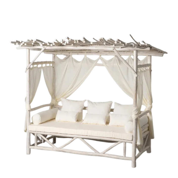 CAHYA BALINESE TEAK DAYBED | WHITEWASHED 200X150X200CM