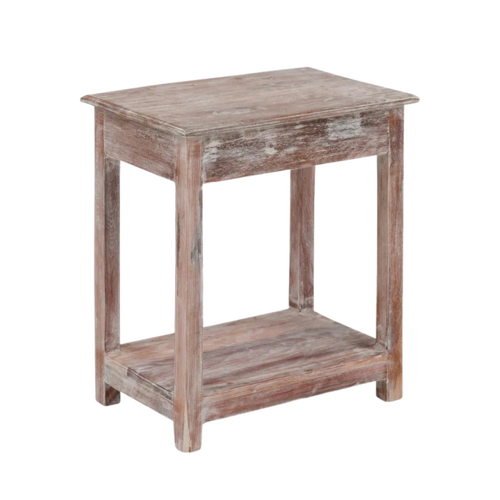 ADRASTEA SIDE TABLE | WHITEWASHED 60X42X70CM