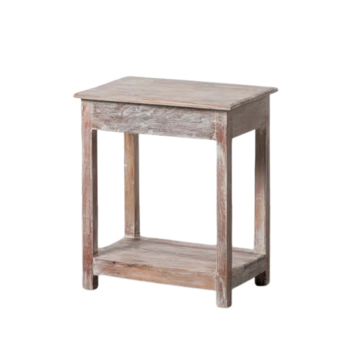 ADRASTEA SIDE TABLE | WHITEWASHED 60X42X70CM