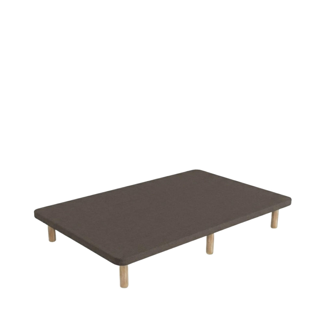 Front view of 3D upholstered bed base showcasing its clean rectangular design and upholstered finish.