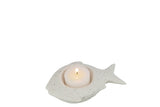 OCEAN COLLECTION WHITE FIGURES FISH - CANDLE HOLDER "A"
