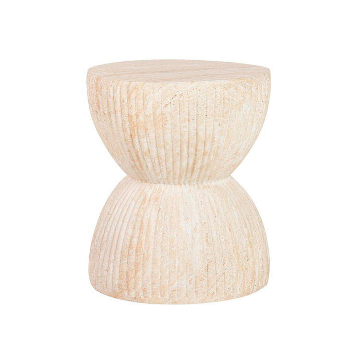 TRAVERTINE HOURGLASS STOOL | 38X46CM