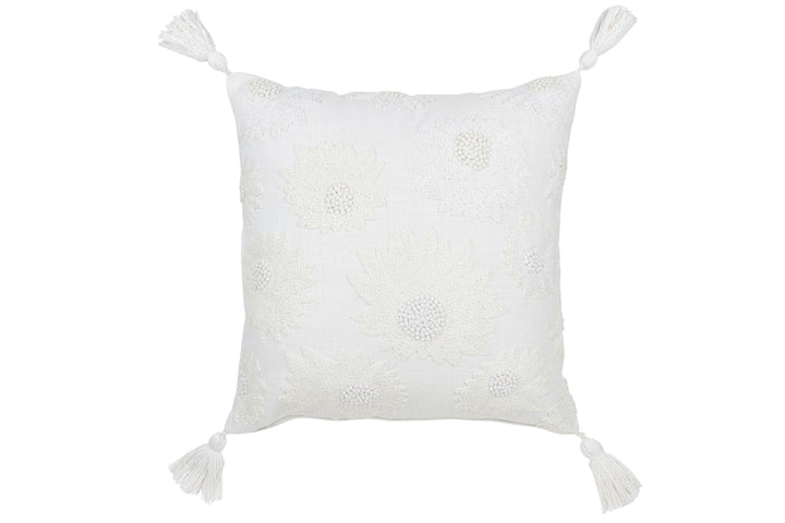 WHITE SPING CUSHION 45X45
