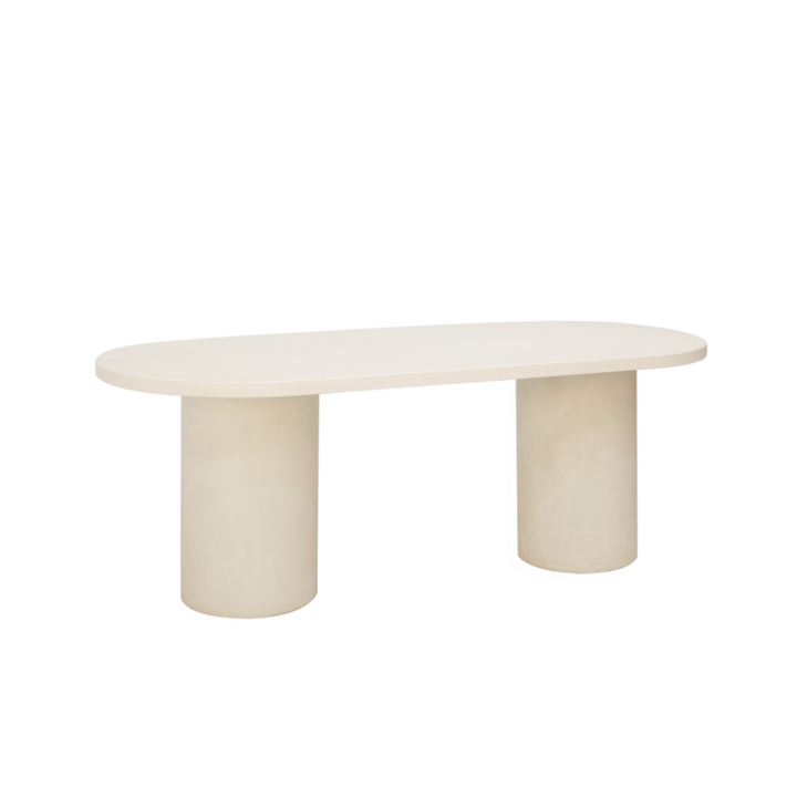 CEMENTIQUE MICROCEMENT OVAL DINING TABLE  | OFF-WHITE