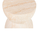 TRAVERTINE HOURGLASS STOOL | 38X46CM