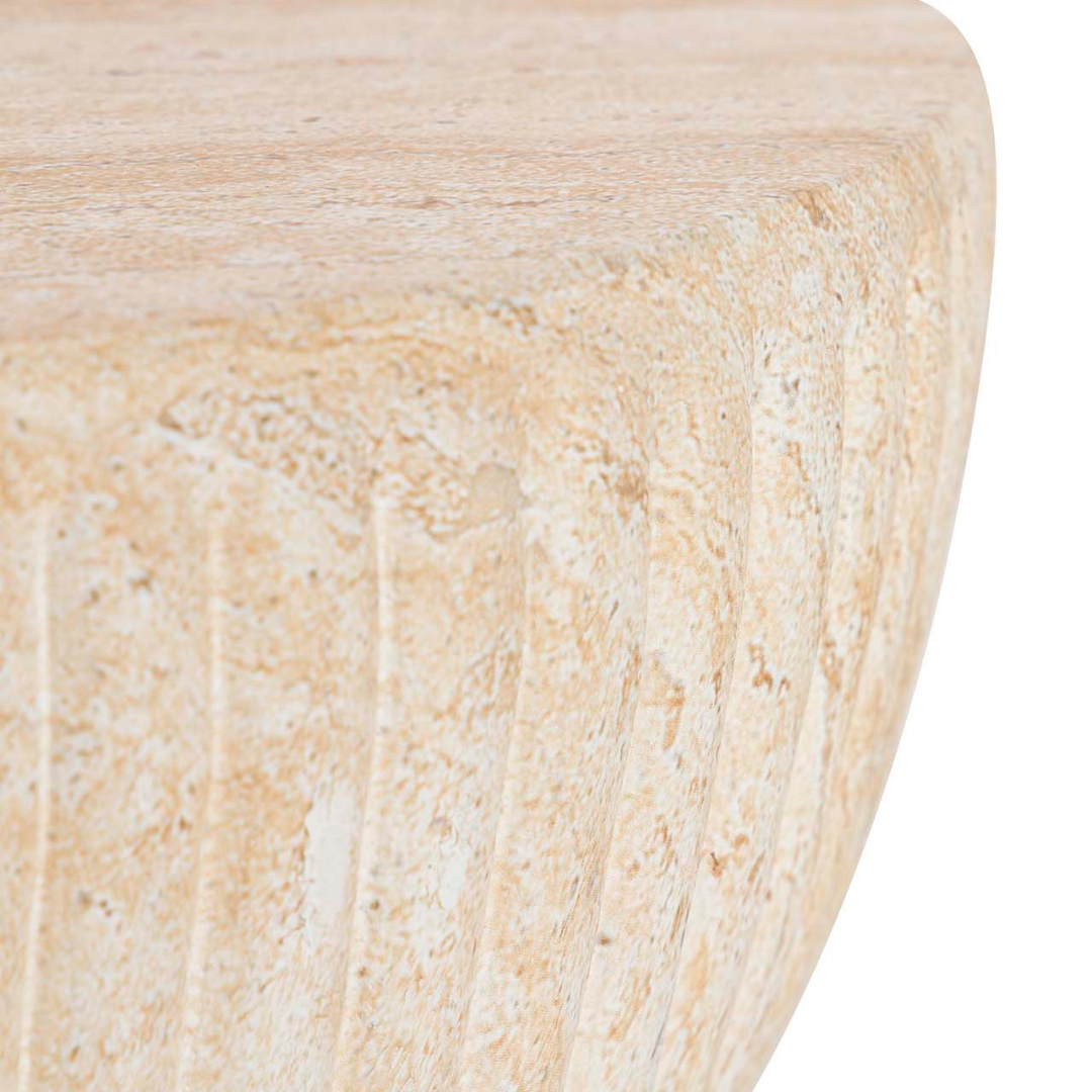TRAVERTINE HOURGLASS STOOL | 38X46CM