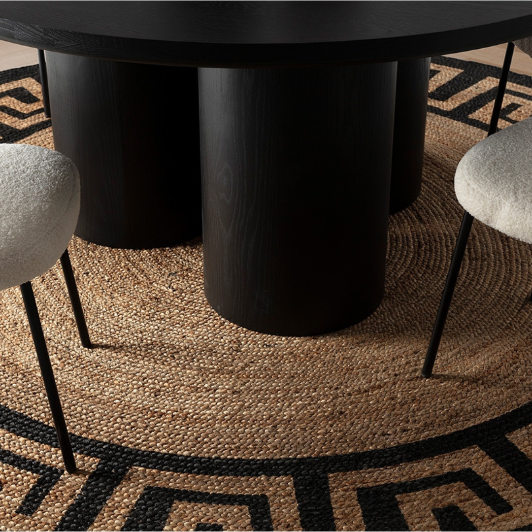 THAI ROUND DINING TABLE | BLACK 160CM