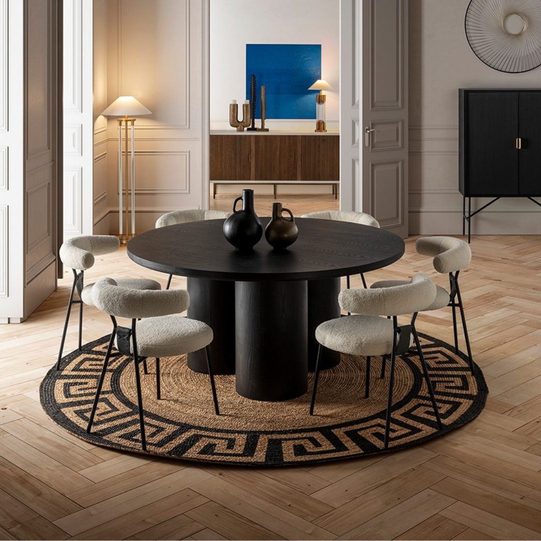 THAI ROUND DINING TABLE | BLACK 160CM