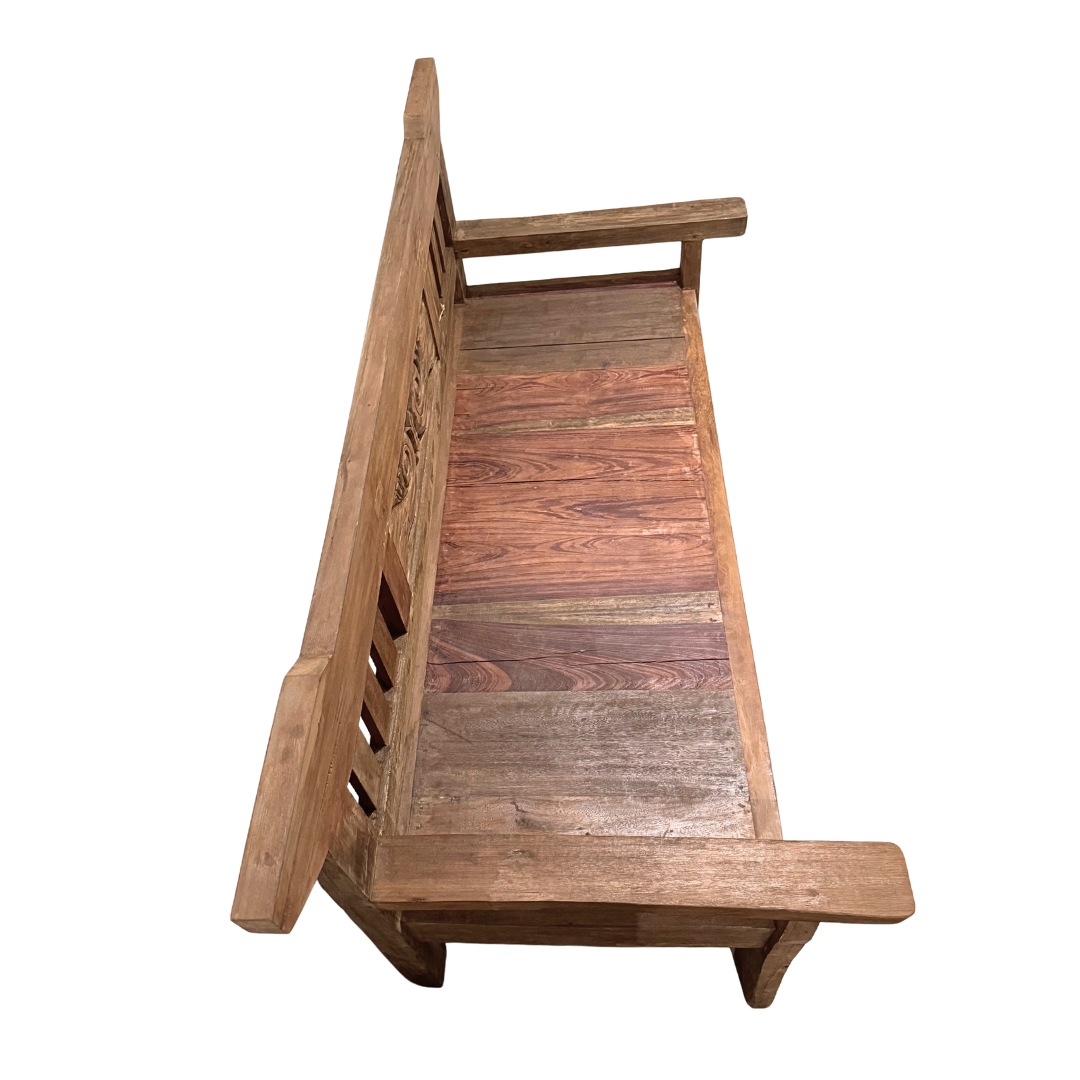 SKOPELOS INDONESIAN CARVED TEAK WOOD BENCH | 180X75X95CM