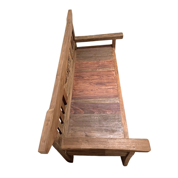SKOPELOS INDONESIAN CARVED TEAK WOOD BENCH | 180X75X95CM