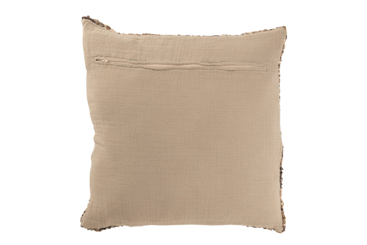 BROIDE CUSHION | 45X45 CM - BROWN/BEIGE