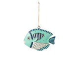 OCEAN COLLECTION HANGING IRON FISH | BLUE MIX
