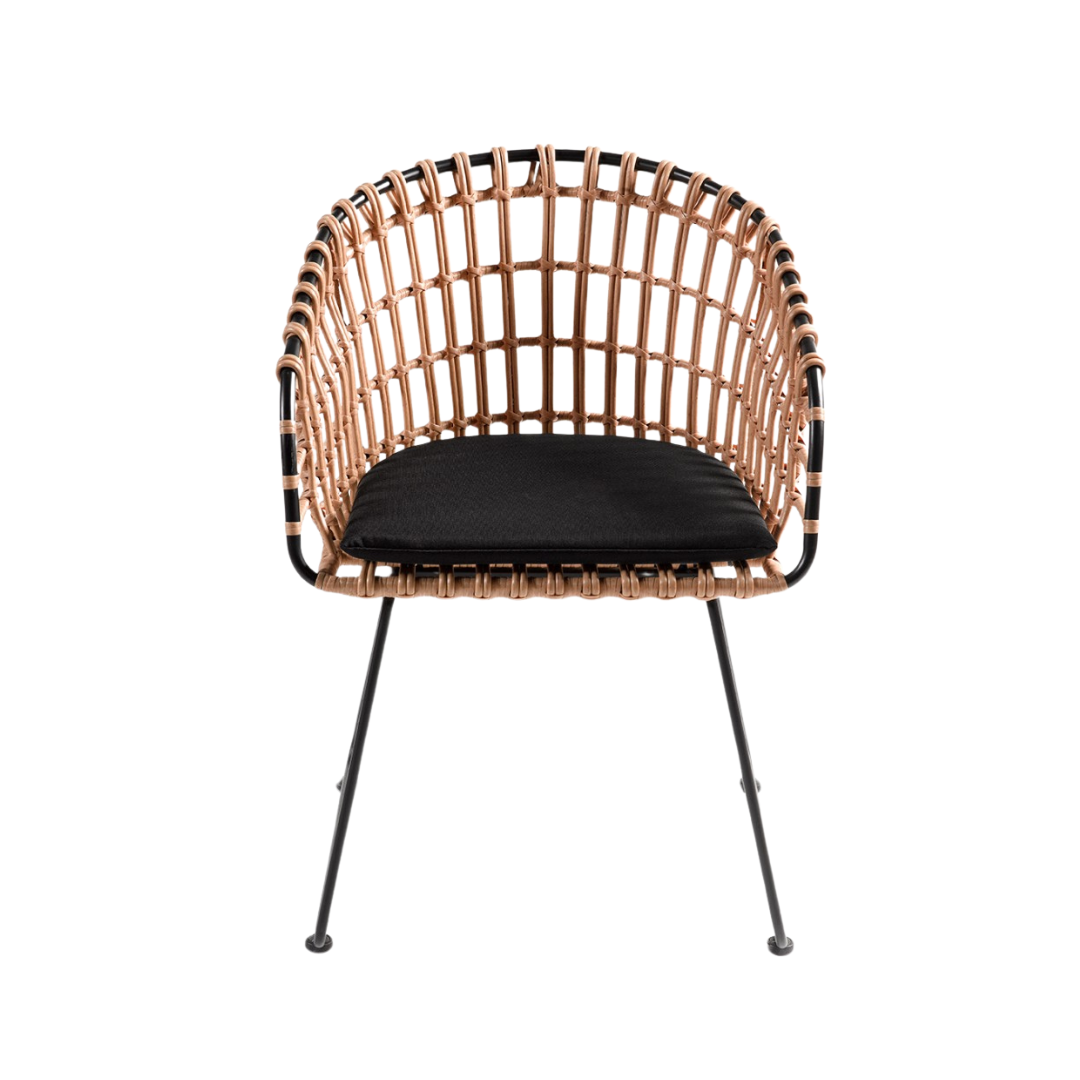 AMALFI DINING CHAIR | BLACK 58X57X80CM