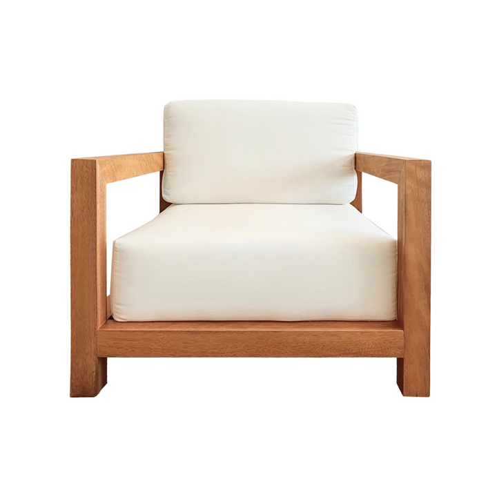 SANTORINI SOLID TEAK SOFA | WHITE