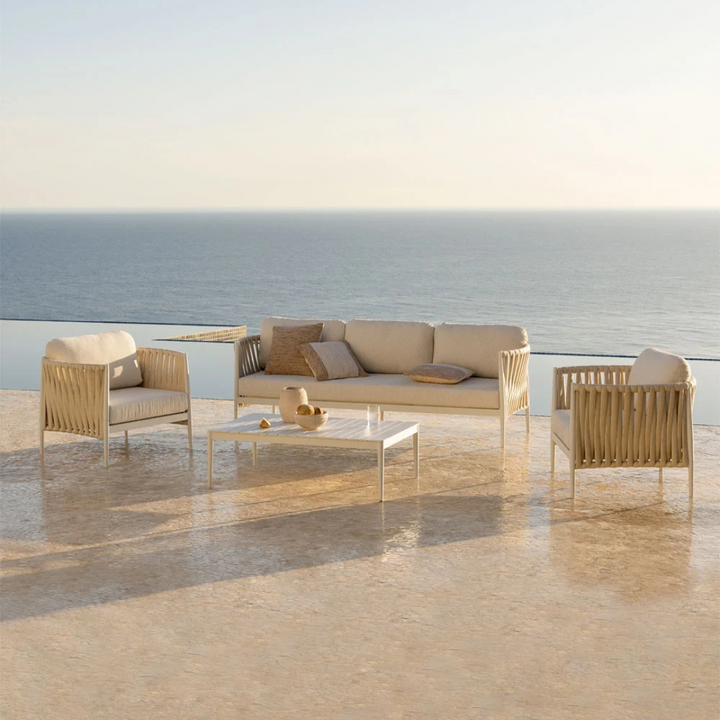 LUA OUTDOOR ONE SEATER SOFA | BEIGE/WHITE 95X84X85CM