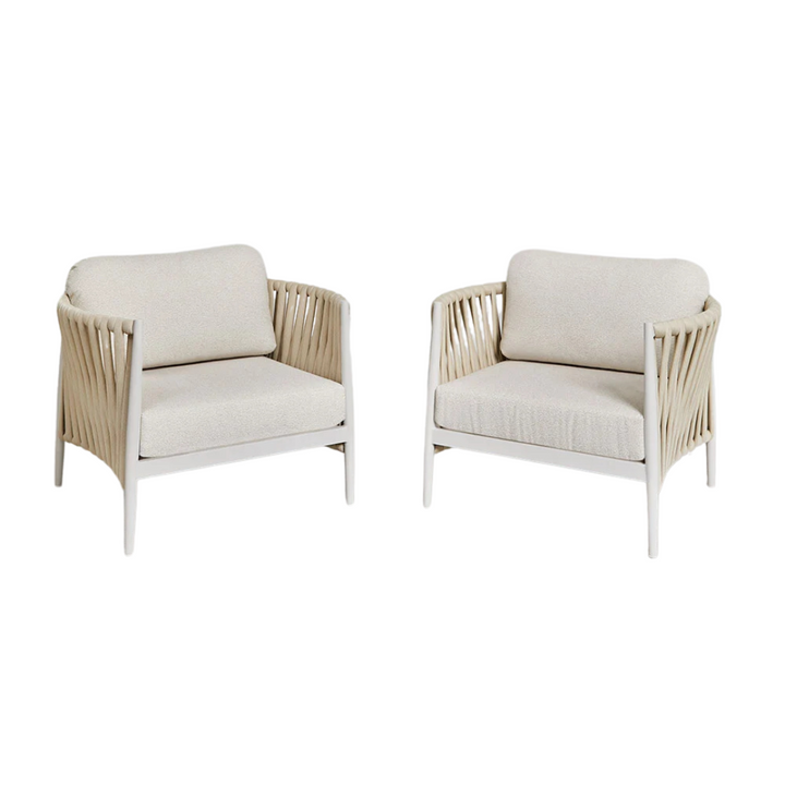LUA OUTDOOR ONE SEATER SOFA | BEIGE/WHITE 95X84X85CM