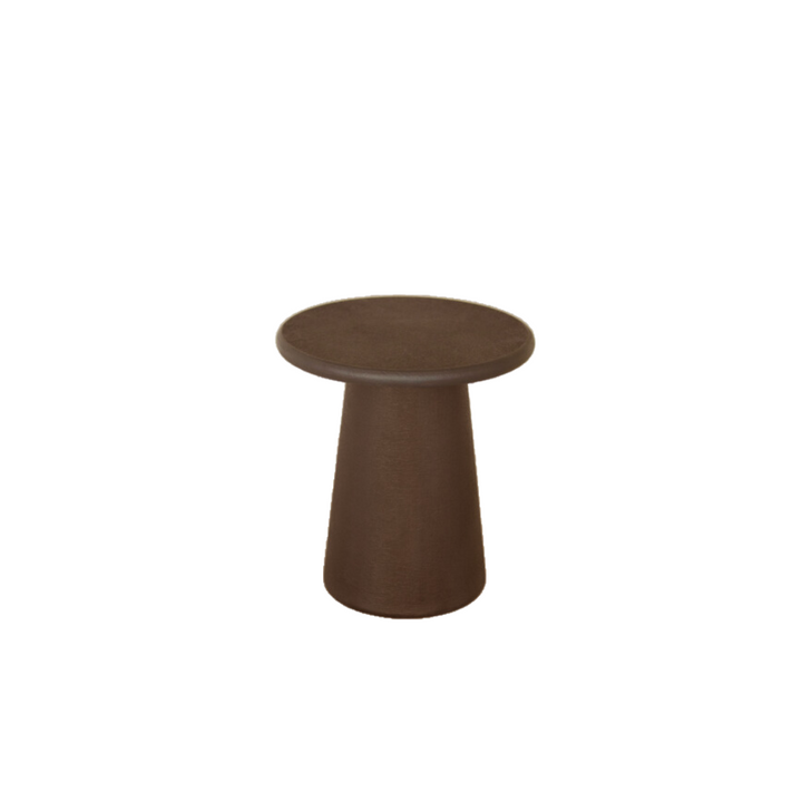 LUNA MICROCEMENT ROUND COFFEE TABLE  | BROWN