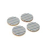 ANAYA STRIPES COASTER S/4 | BLUE/WHITE 10CM