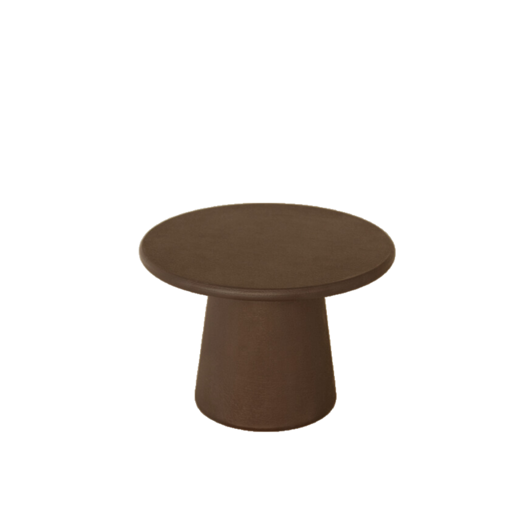 LUNA MICROCEMENT ROUND COFFEE TABLE  | BROWN