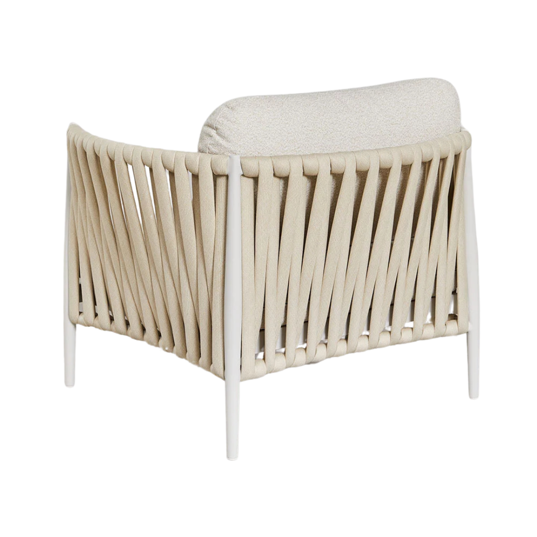 LUA OUTDOOR ONE SEATER SOFA | BEIGE/WHITE 95X84X85CM