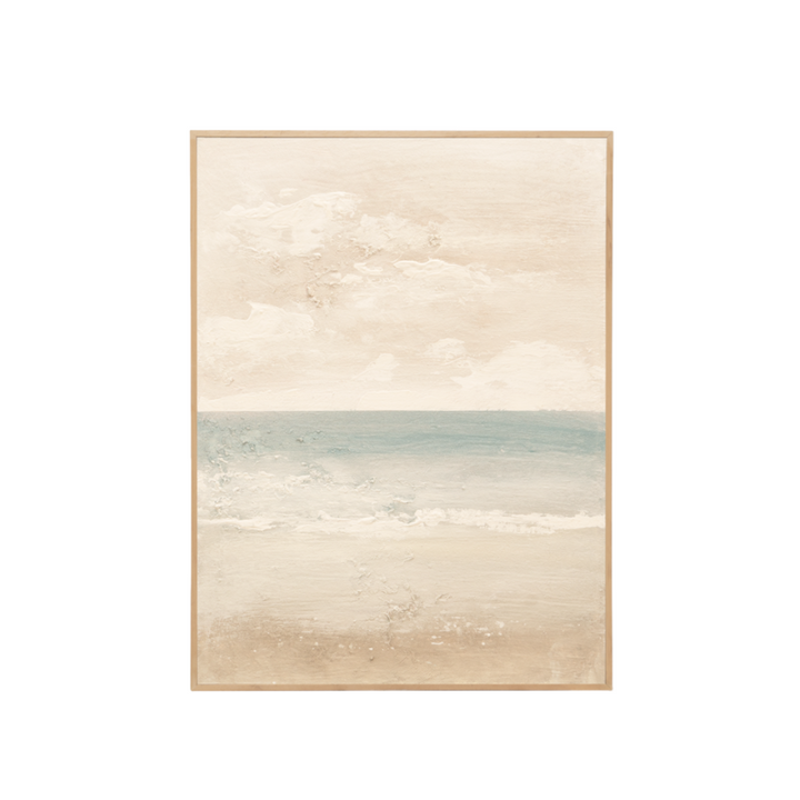 BREEZE PAINTING W/FRAME | BEIGE/BLUE