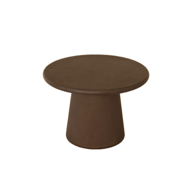 LUNA MICROCEMENT ROUND COFFEE TABLE  | BROWN