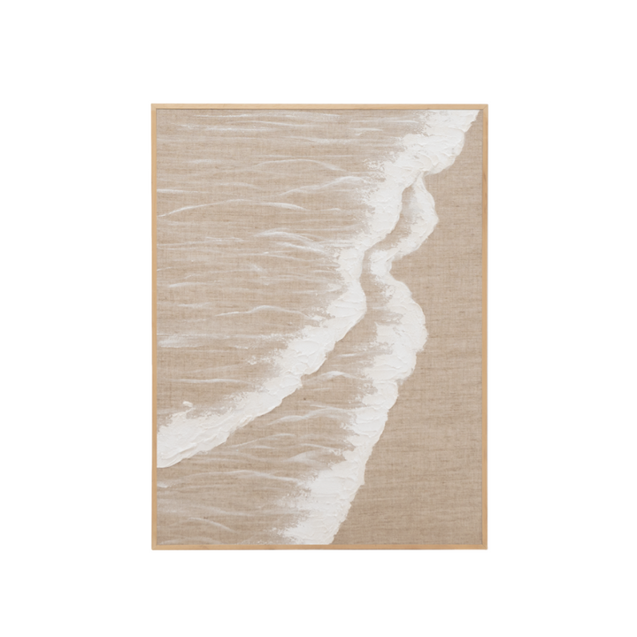 WAVES PAINTING W/FRAME | BEIGE/BROWN