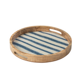 ANAYA STRIPES ROUND TRAY | BLUE/WHITE 40X4.5CM