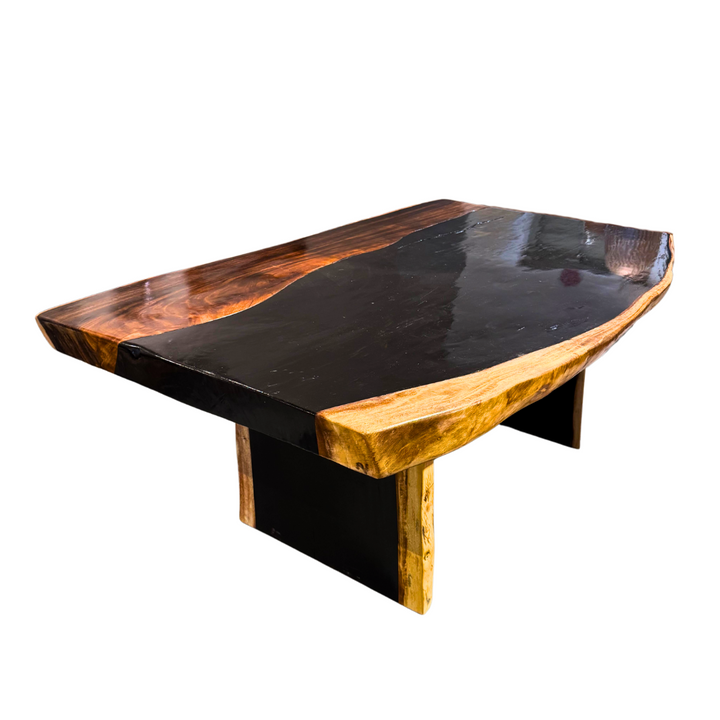 SUAR LAKE WOOD DINING TABLE | NATURAL/BLACK 201X127CM