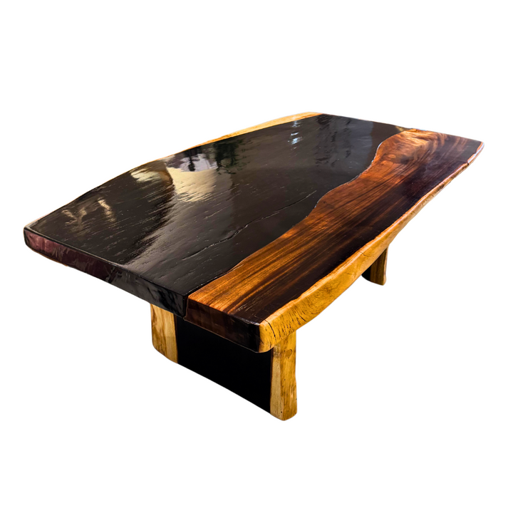 SUAR LAKE WOOD DINING TABLE | NATURAL/BLACK 201X127CM