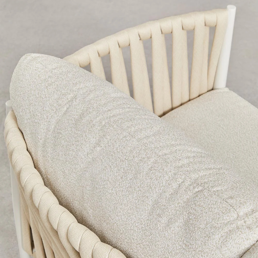 LUA OUTDOOR ONE SEATER SOFA | BEIGE/WHITE 95X84X85CM