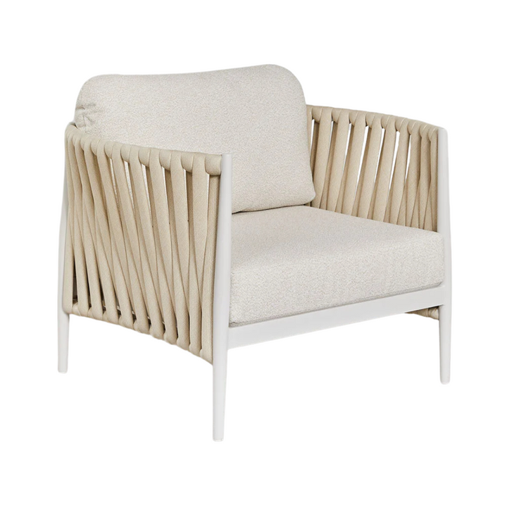 LUA OUTDOOR ONE SEATER SOFA | BEIGE/WHITE 95X84X85CM
