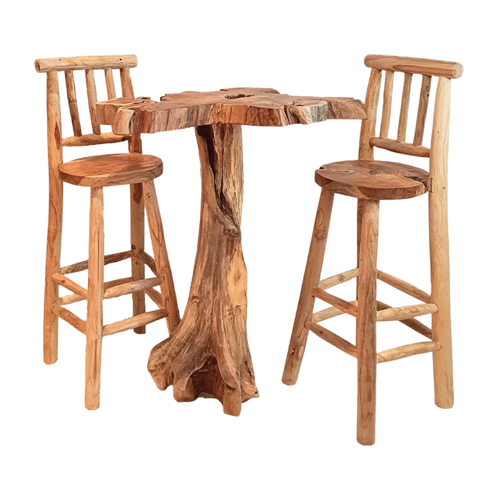 MANUK TEAK WOOD BAR STOOL | 40X35X110CM