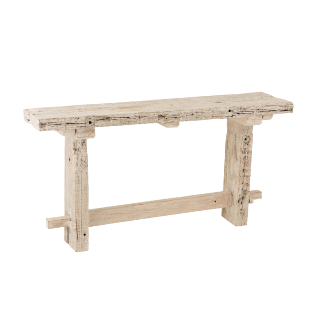 CHIANG WOOD CONSOLE | WHITE WASH 150X35X77CM