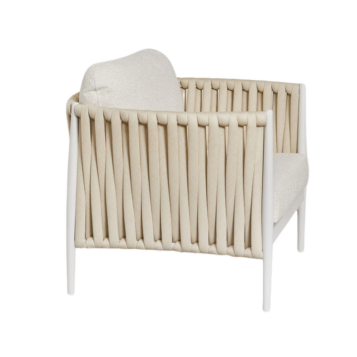 LUA OUTDOOR ONE SEATER SOFA | BEIGE/WHITE 95X84X85CM