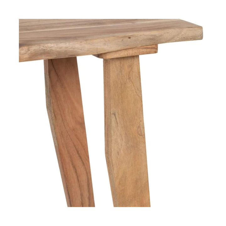 Leg structure of the Acacia Console Table showing solid wood joinery and stability.