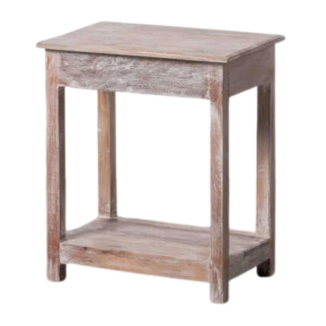 Adrastea Side Table White Wash made of mango wood.