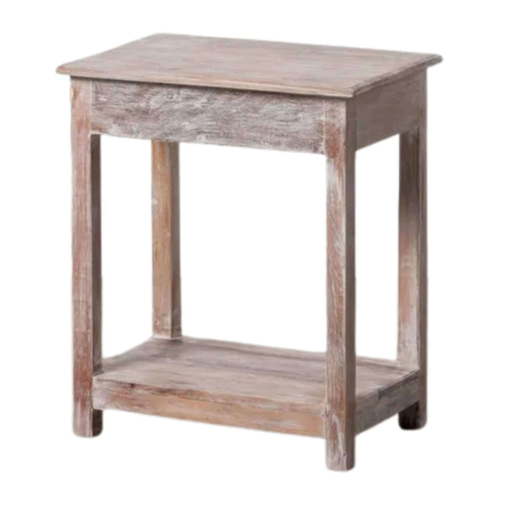 Adrastea Side Table White Wash made of mango wood.