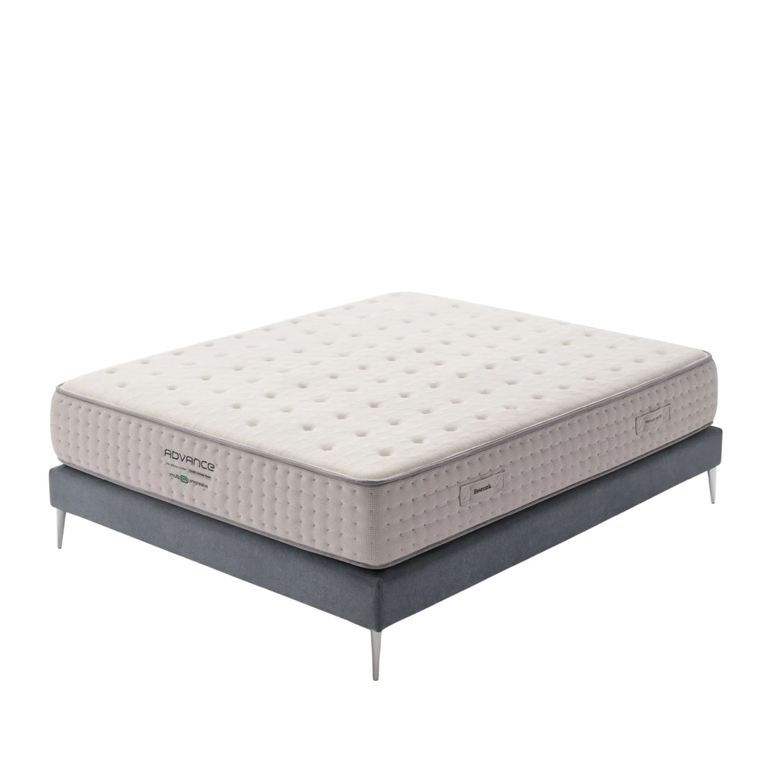 Studio view of the Advance Mattress showing its quilted top and premium side panels.