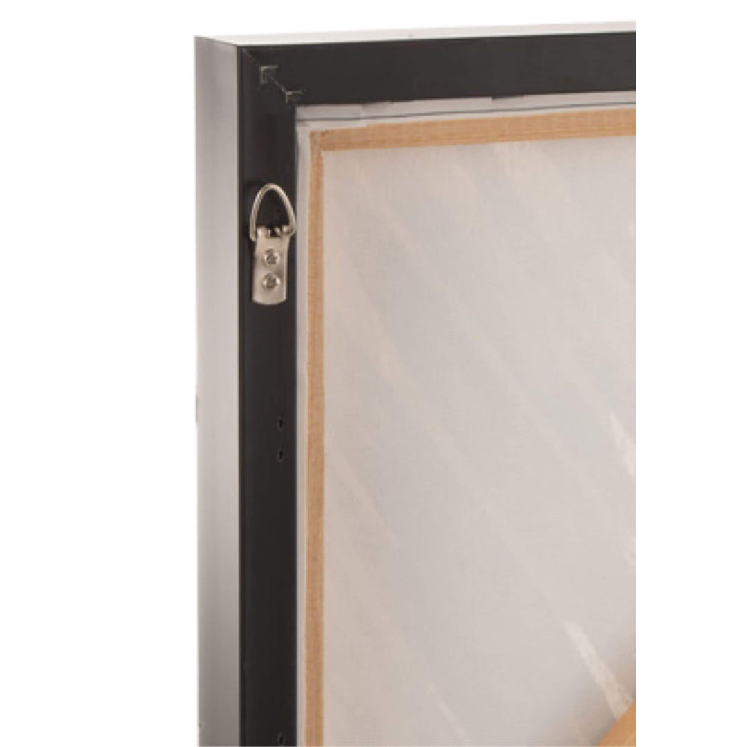 Rear view of framed Africa Painting with hanging hardware.

