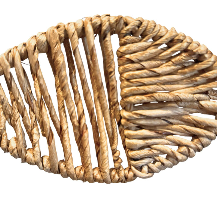 Close-up of Agiba Fish Wall Deco showing detailed banana fiber texture