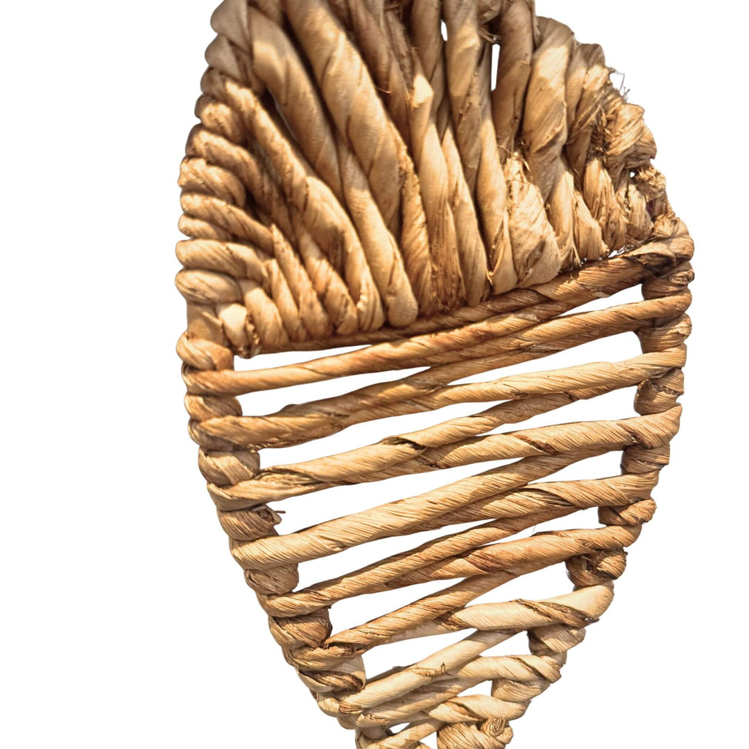 Close-up of Agiba Fish Wall Deco showing detailed banana fiber texture