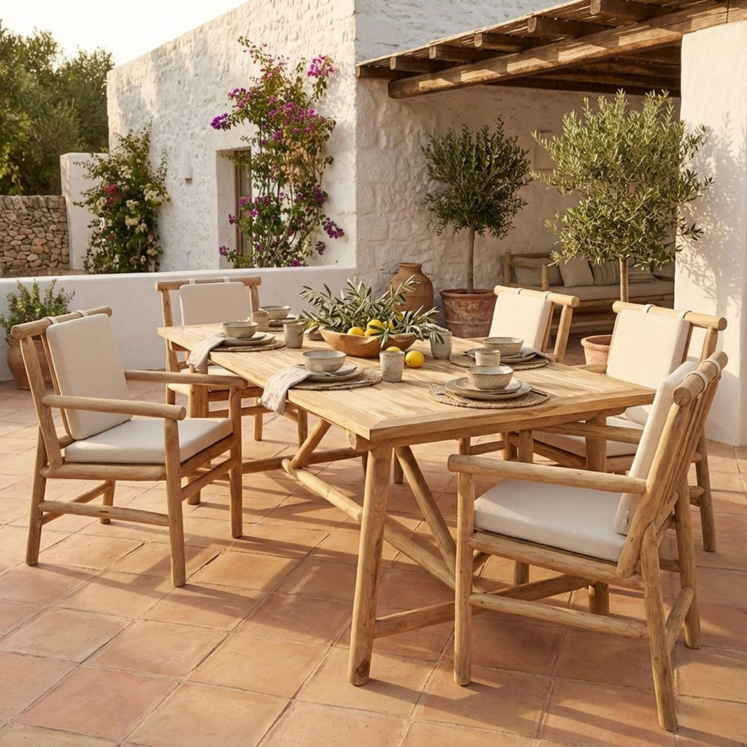 AKASA TEAK BRANCH DINING TABLE | 180X90X75CM