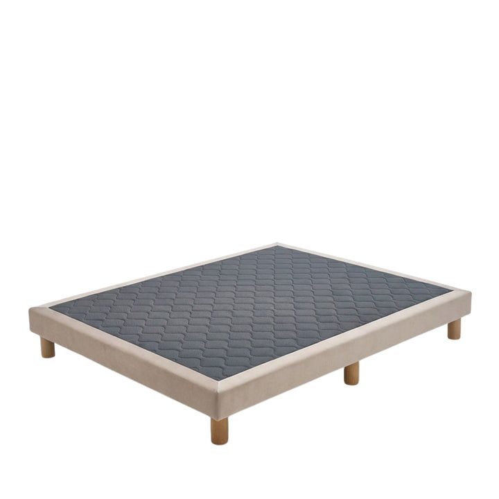 Upholstered Amalfi Bed Base showing fixed design and breathable fabric surface.